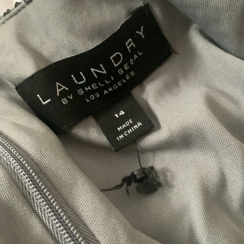 LAUNDRY by Shelli Segal Sequin Cowl Neck Slip Midi Dress in Gunmetal - Picture 12 of 12